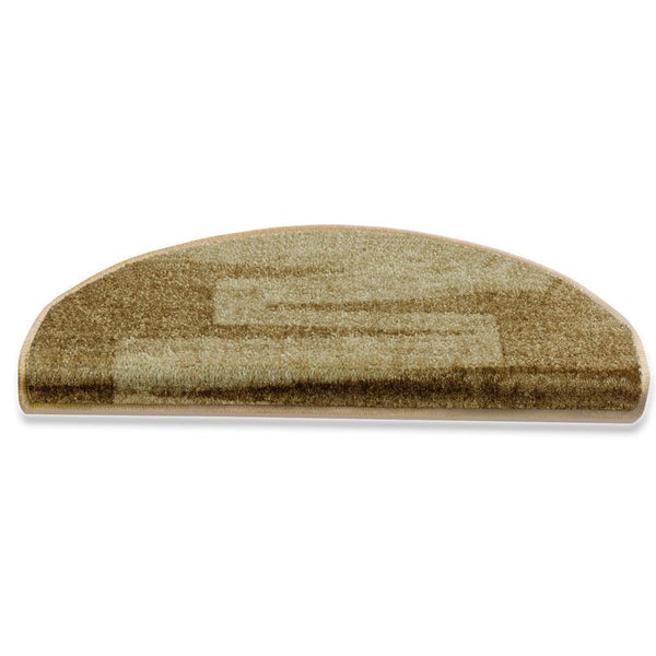 FLOORDIREKT Stufenmatte Via Veneto Beige Halbrund 23,5 x 65 cm