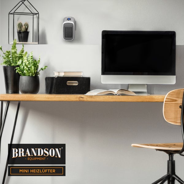 Brandson Steckdosen Heizlüfter 400W, Mini Keramik Heizung, Digitalanzeige, energiesparend, Thermostat, Überhitzungsschutz, Automatische Abschaltung