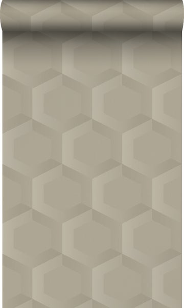 Origin Wallcoverings Tapete 3D Wabenmuster Sandbeige - 53 cm x 10.05 m - 348019