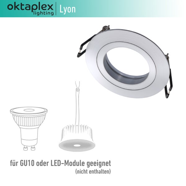 Oktaplex Lyon Einbaurahmen nicht schwenkbar Rund 3 Stück