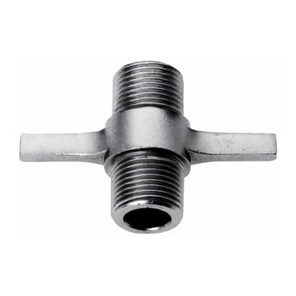 Doppelnippel aus Metall mit Montageflügeln für die Installationstechnik