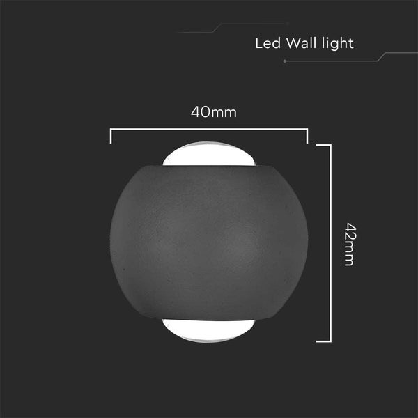 LED-Wandleuchte, Abmessungen 40 mm x 42 mm