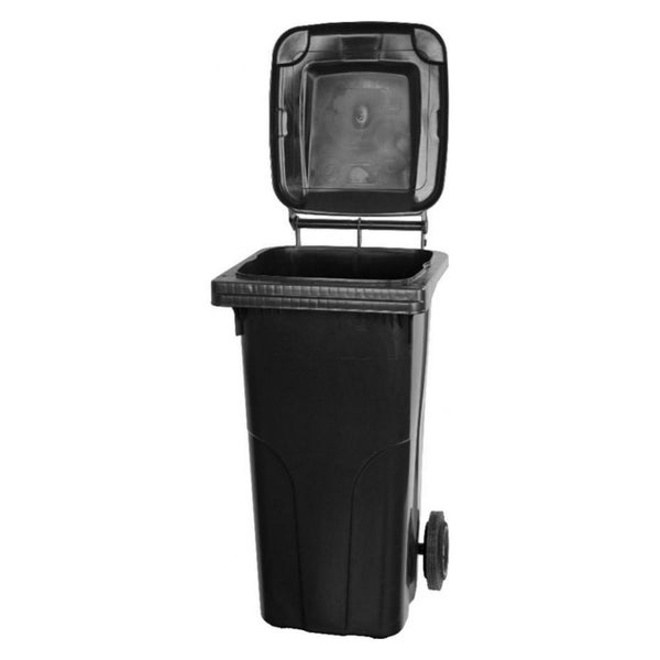 PROREGAL SuperSparSet 3x 2-Rad-Mülltonne Mgb HDPE-Kunststoff 120 Liter Grau/Schwarz & Blau & Rot