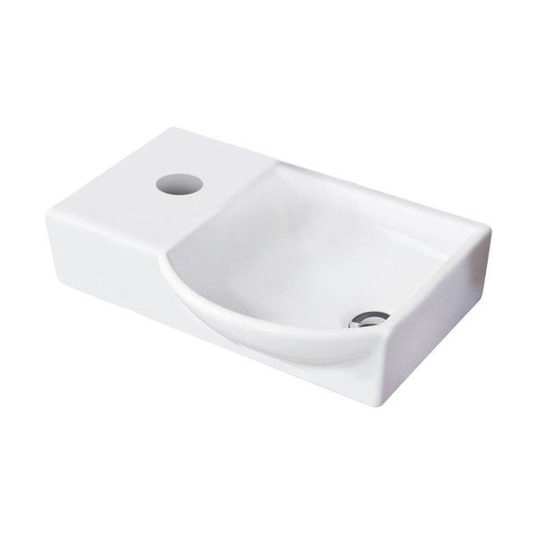 Fackelmann LUNA Gäste-WC Set 2 Teile – Waschtischunterschrank in Anthrazit mit Waschbecken aus Keramik – SBC Waschbeckenunterschrank schmal – Türanschlag rechts – Hahnloch links – 45 cm breit
