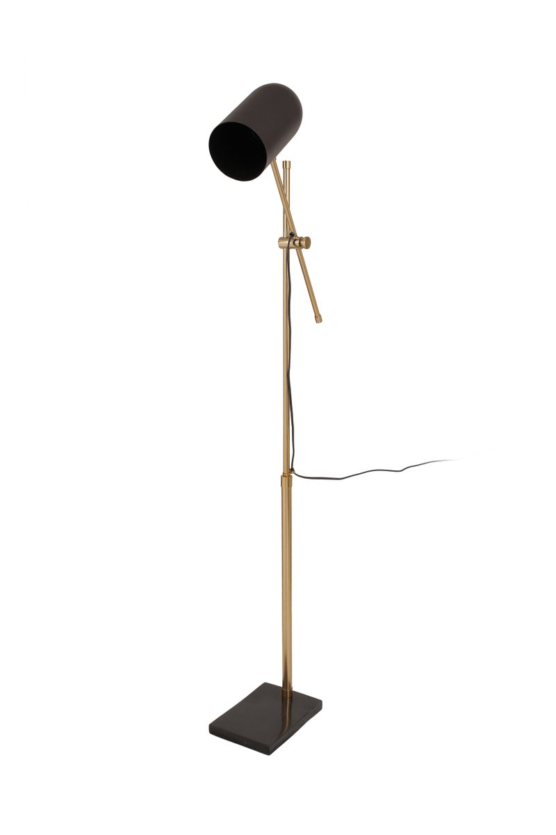 Minimalistische Stehlampe in Schwarz Gold, Skandinavisches Design Modern 160 cm | Wohnzimmer Esszimmer Leuchte