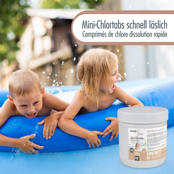 Bayzid Spa Mini-Chlortabs schnell löslich mit Kindern im Pool