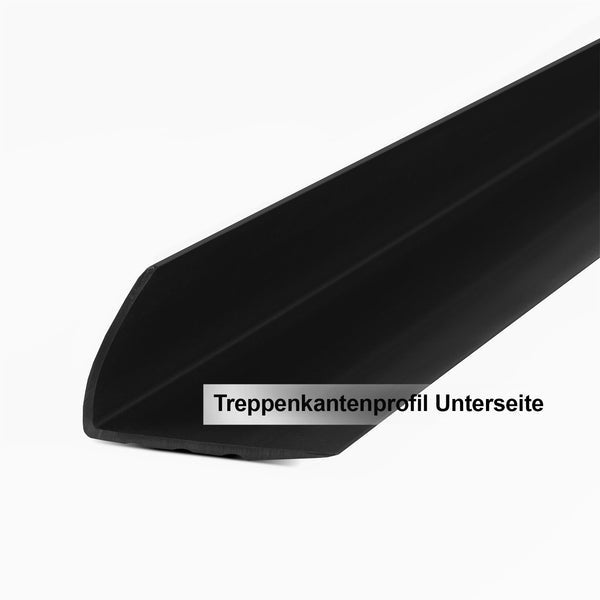 FLOORDIREKT Stufenkantenprofil Toronto - Treppenkantenprofil - Schwarz - 4 x 2,5 x 120 cm