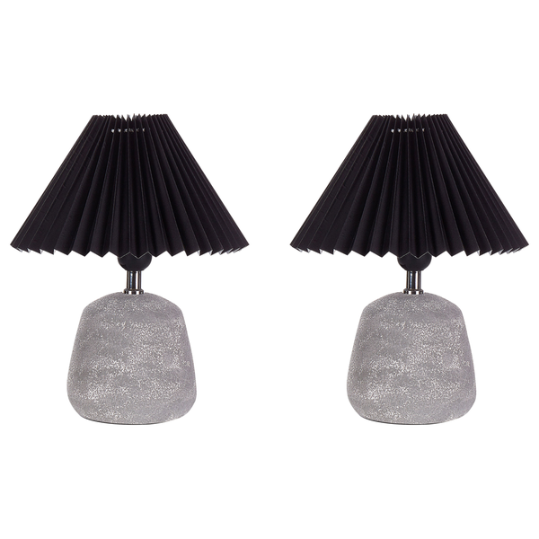 Tischlampe 2er Set ZEYI Keramik Schwarz