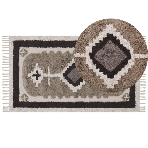 Teppich GEYVE Beige 80 x 150 cm Baumwolle