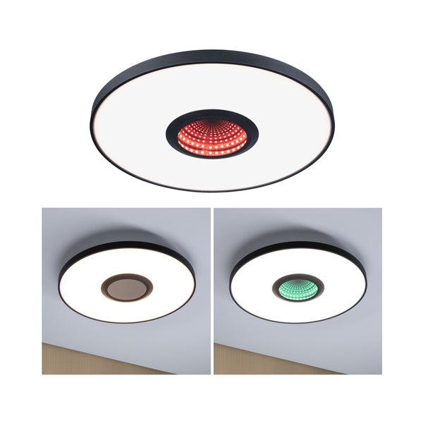 Wand-/Deckenleuchte Spaceglow Three RGB+ 1400lm 230V 21W dimmbar Schwarz matt