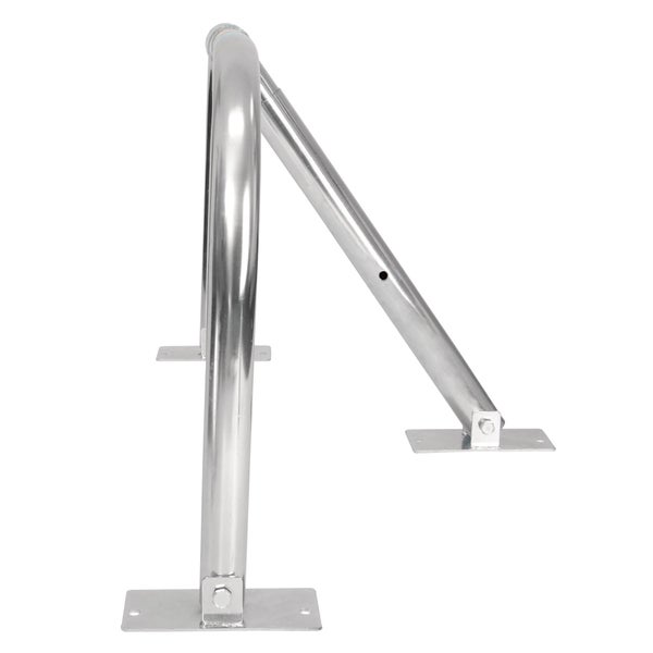 ECD Germany 4x Parkplatzsperre Parkplatzbügel 84 x 48 cm, klappbar, umlegbar, aus verzinktem Metallrohr 32 mm, Parkbügel mit 3 Beinen und 2 rote Warnstreifen, Sperrbügel Parkplatzblockierer Parksperre