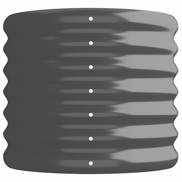 Anthrazitfarbenes Wellblech-Element für Hochbeete aus Metall mit gewelltem Profil und Montageschrauben.