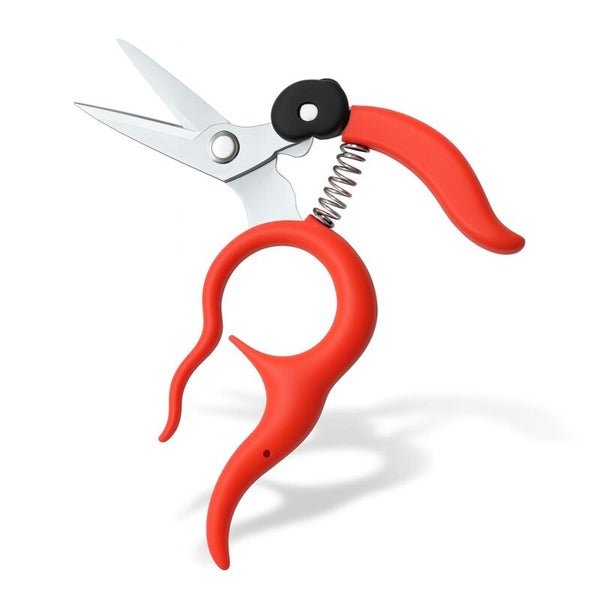 Blumenschere mit Federmechanismus und Kunststoffgriffen