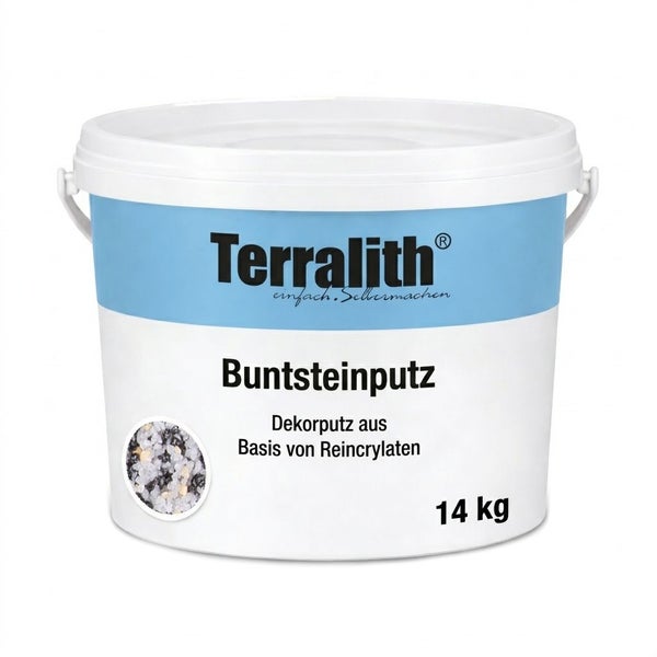 Terralith Buntsteinputz, Dekorputz auf Basis von Reinacrylaten, 14 Kilogramm Eimer.