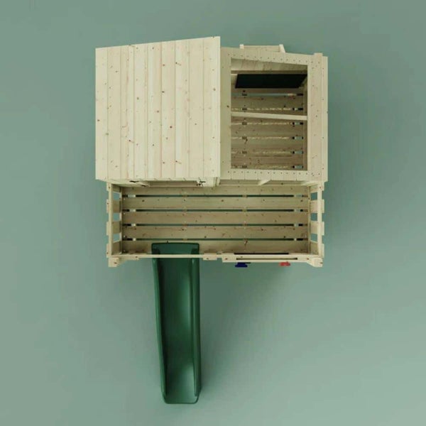 Spielturm mit Rutsche aus Holz