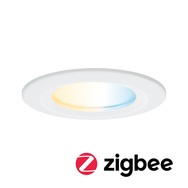 LED Einbauleuchte Nova Coin IP44 rund 78mm Tunable White 6W 530lm 230V Weiß matt Aluminium