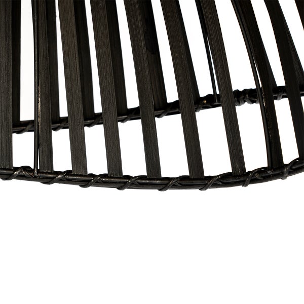 Detailansicht eines Lampenschirms aus Rattan
