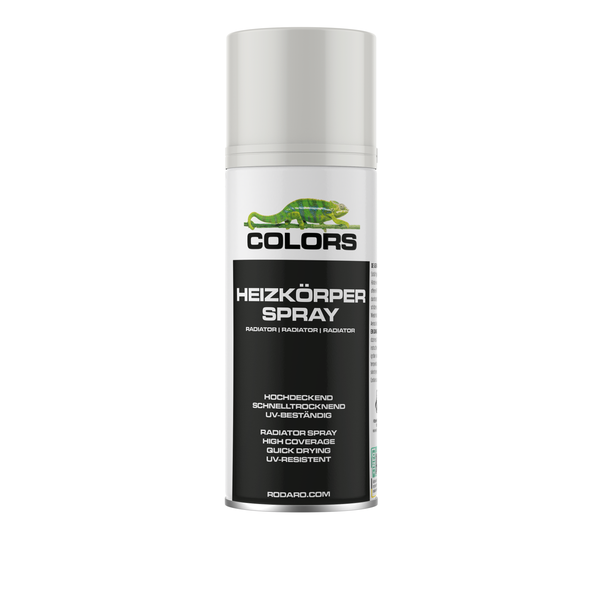 Eine Sprühdose Heizkörperspray von Colors für schnelltrocknende und hochdeckende Lackierungen von Heizkörpern.