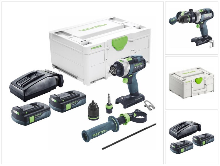 Festool TPC 18/4 I-Basic Akku Schlagbohrschrauber 18 V 75 Nm Brushless + 2x Akku 3,0 Ah + Ladegerät + Systainer