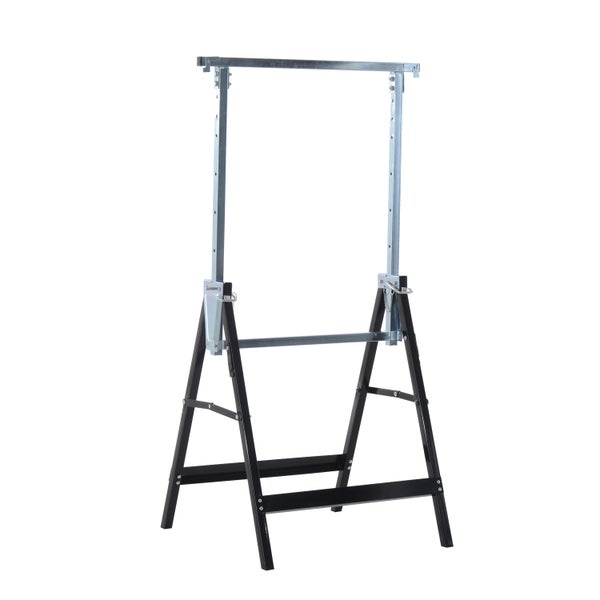 HOMCOM, 2 x Gerüstbock, Unterstellbock, L68 x B58 x H(80-130)cm, Stahl, Schwarz