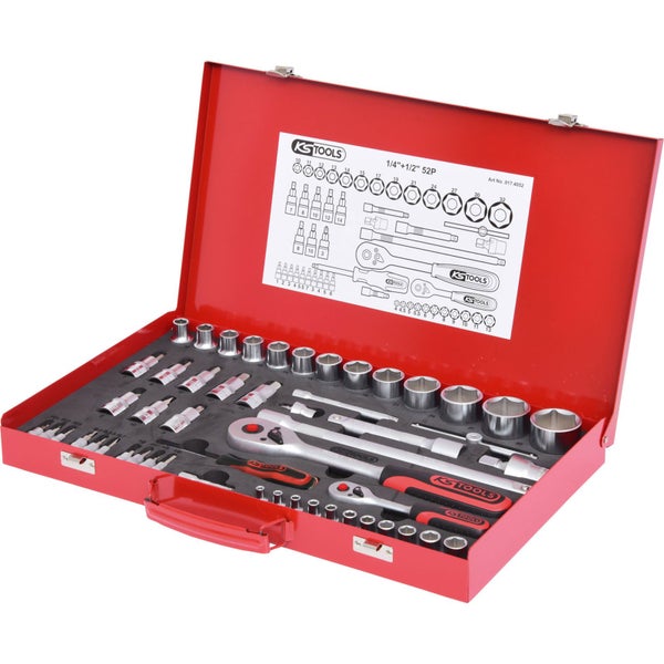 KS TOOLS 1/4+1/2 Steckschlüssel-Satz 52tlg. - 917.4052