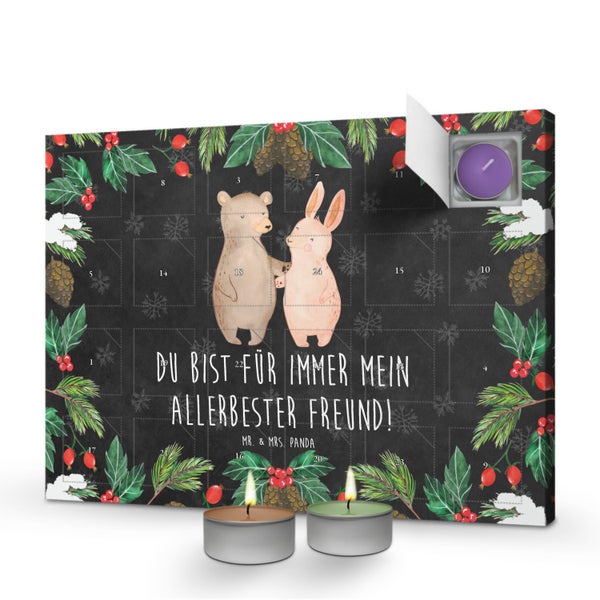 Mr. & Mrs. Panda Duftkerzen Adventskalender Bär und Hase Umarmen - Schwarz