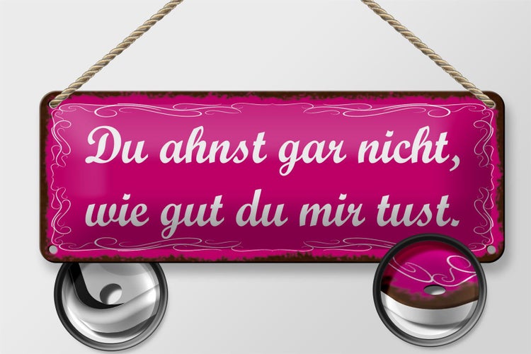 Blechschild Spruch 27x10cm ahnst nicht wie gut du mir tust Dekoration