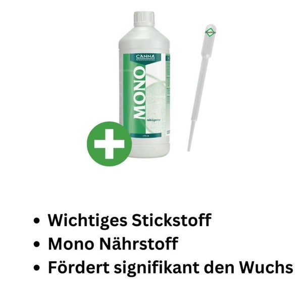 Canna Stickstoff Dünger 1L – Flüssigdünger gegen Stickstoffmangel – Fördert Proteinbildung, Wachstum & Chlorophyll – Für widerstandsfähige, kräftige Pflanzen – Mit Pipette zur einfachen Dosierung