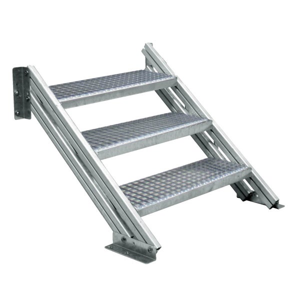Treppe mit drei Stufen aus Metall
