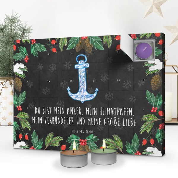 Mr. & Mrs. Panda Duftkerzen Adventskalender Anker Blau - Schwarz