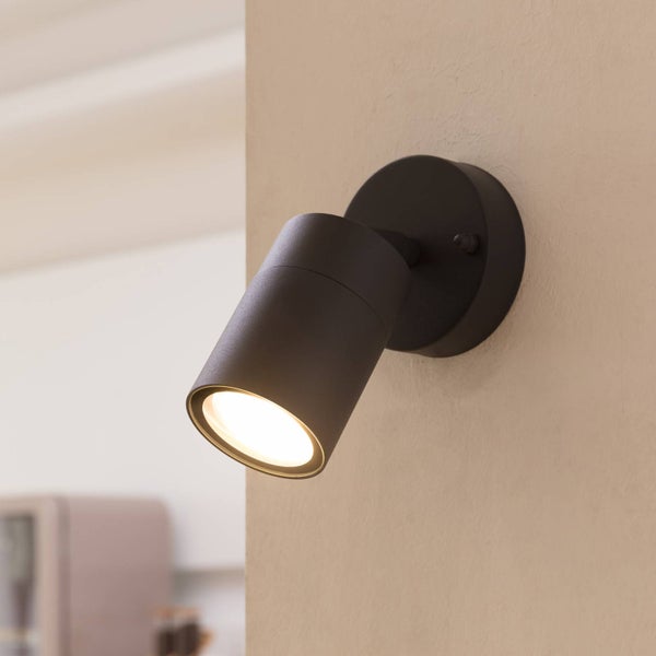 PRIOS Wandleuchte außen Tulimar (spritzwassergeschützt (Modern) in Schwarz aus Aluminium (1 flammig, GU10) - Außenwandleuchten Wandlampe Led Außenlampe Outdoor für Außenwand/Hauswand