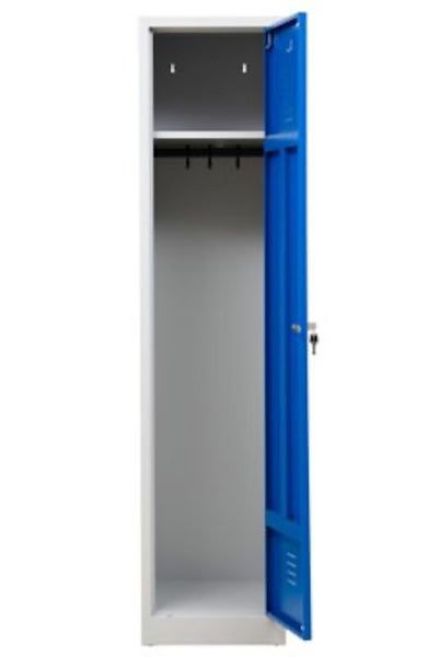 PROREGAL Garderobenspind Camel 1-Fach HxBxT 180 x 41 x 50 cm Zylinderschloss Grau-Blau