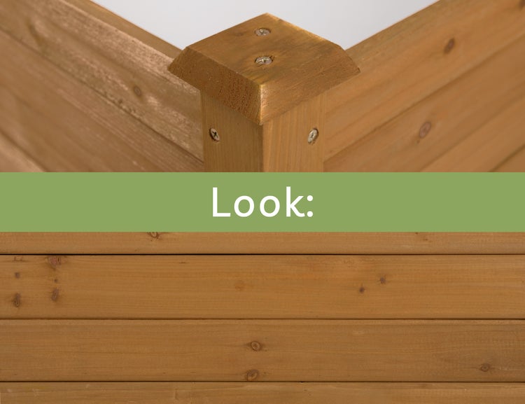 needs&wants® Große Hochbeet-Umrandung aus Holz für Garten Terrasse, Pflanzbeet Bausatz XL quadratisch, Blumenbeet Kräuterbeet niedrig deko, 120 x 120 x 26,5 cm, braun