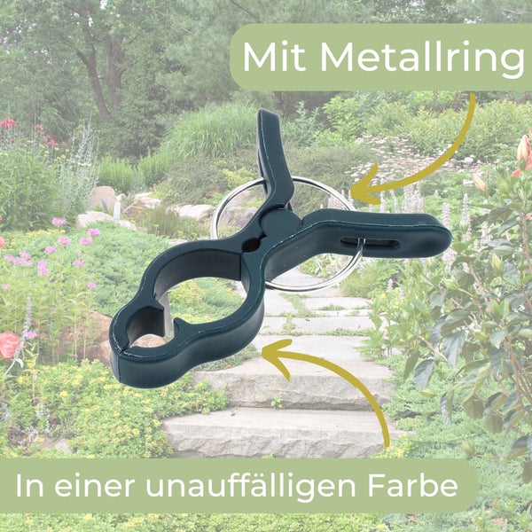 Pflanzenklemme mit Metallring zur Gartenarbeit