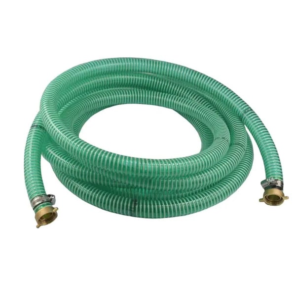 Saugschlauch mit Anschlüssen und Schlauchschellen zur Verwendung mit Pumpen