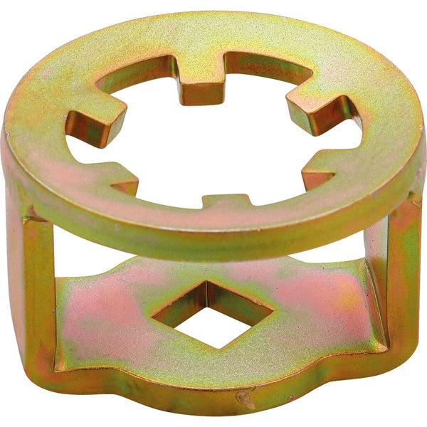 Befestigungselement aus Metall mit Aussparungen