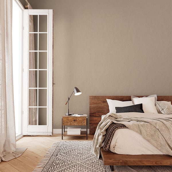 Tapete Beige Struktur Vliestapete Modern für Schlafzimmer Wohnzimmer oder Küche Made in Germany 10,05 x 0,53m