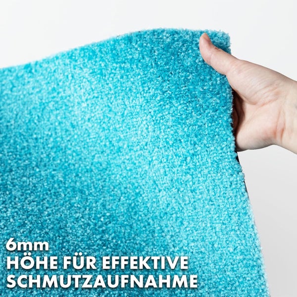 FLOORDIREKT Fußmatte Domenico - stilvolle & praktische Schmutzfangmatte - Türkis - 50 x 80 cm