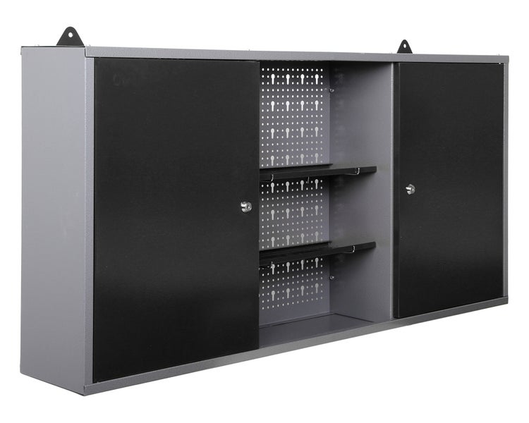 Ondis24 Werkstatt Set Klaus 240 cm 3 Schränke LED, Werkstatteinrichtung, Werkbank