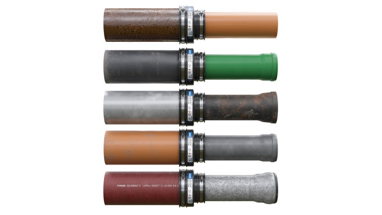 Crassus Rohrverbinder Adapter zum Verbinden unterschiedlicher Abwasserrohre aus Kunststoff Gusseisen und Stahl