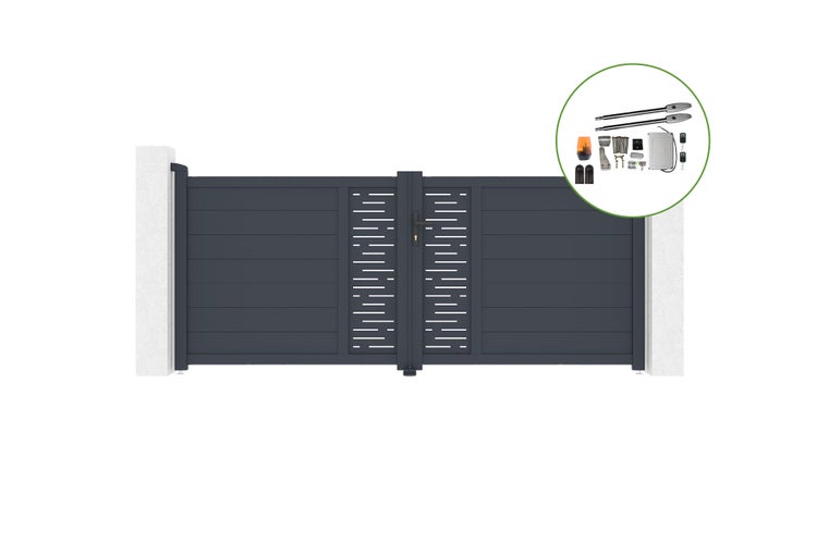 Drehtor 3m ARLBERG H.120cm Aluminium + TANKER B250 Motorisierung