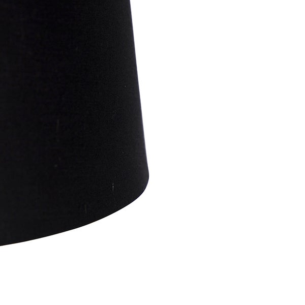 Nahaufnahme eines schwarzen Lampenschirms aus Textil