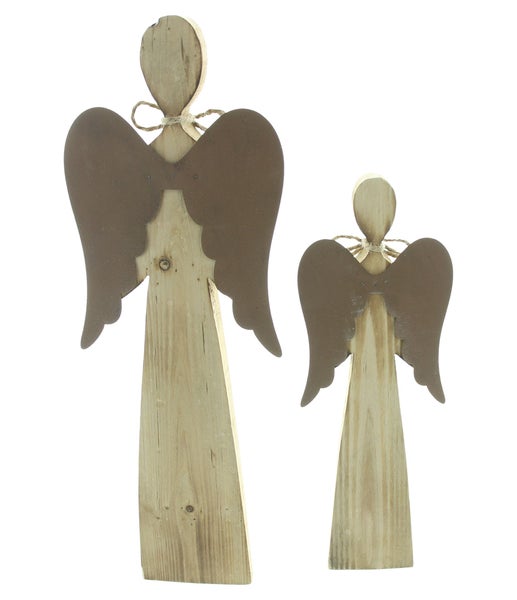 Dekorative Holzfiguren Engel, 2 Stück