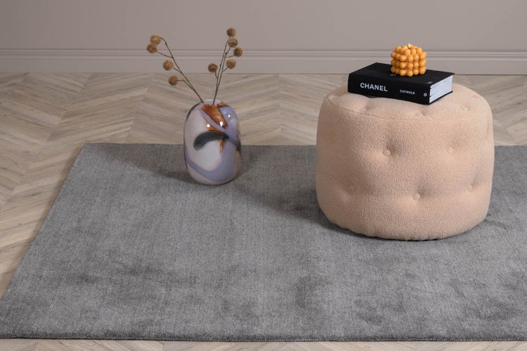 Ulla Teppich 350x250 cm Wolle grau. 252 X 350 X 1 cm