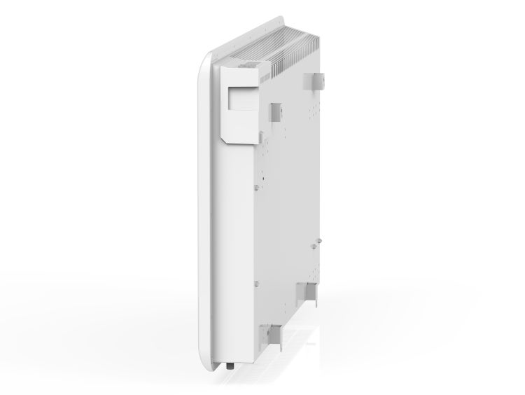 Seitenansicht eines Heizkörpers zur Wandmontage