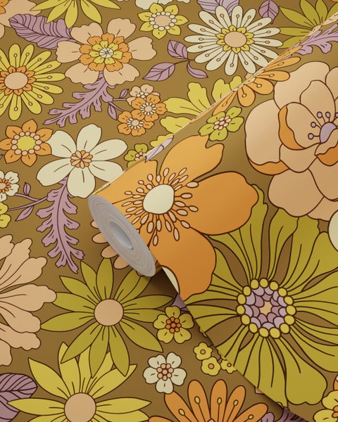 Rolle Tapete mit Blumenmuster