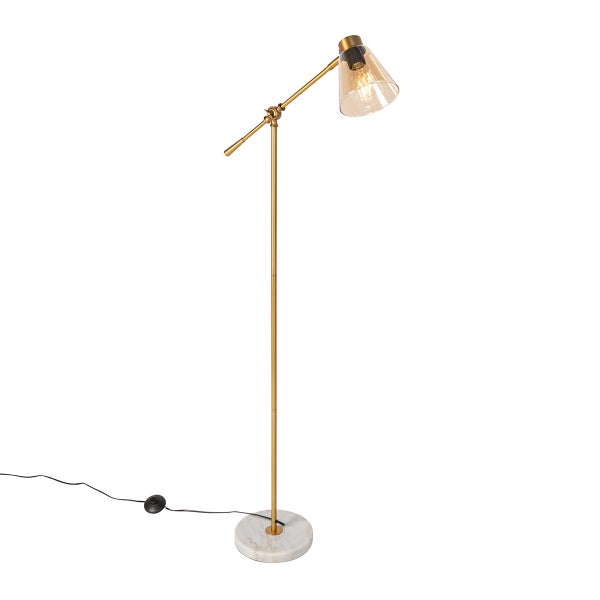 Stehleuchte mit Lampenschirm und Marmorfuß