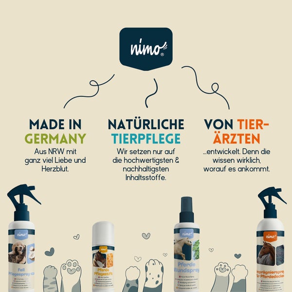 nimo® Pferde Shampoo sensitiv • ohne Duftstoffe und pH-Neutral für alle Rassen