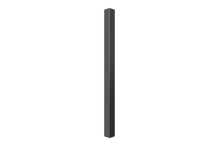 Quadratischer Aluminiumpfosten in Anthrazit für Zaunsysteme.