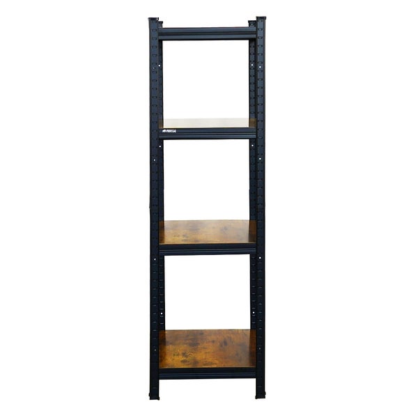 BERLINLODGE Mega Deal 2x Wohnregal Ragnar, HxBxT 150x45x45cm, Fachlast 100kg, Vintagebraun-Schwarz, Bücherregal, Standregal, Büroregal